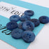 Buttons (Set of 10) - Mottled Blue Shirt Button 12mm